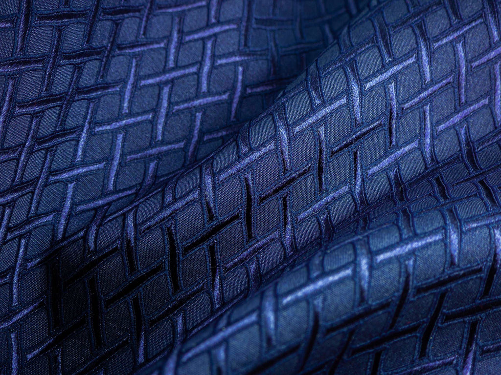 Fabric close up view of Unique Blue wedding bow tie created by Ruty Design 