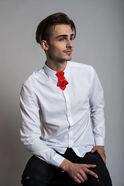 Red bow tie for weddings