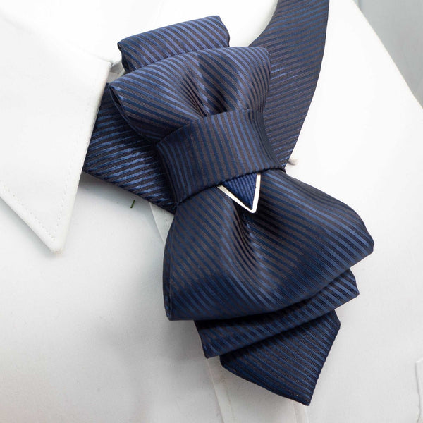 Deep blue bow tie, Dark blue necktie, Wedding bow tie for man, unique bow tie