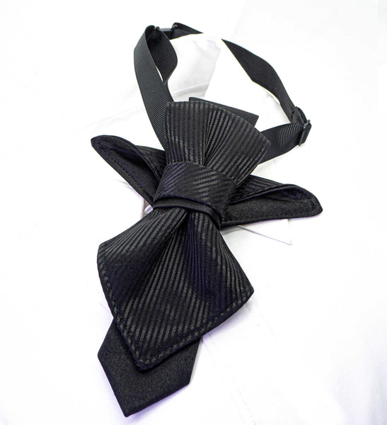 Wedding tie, black wedding tie, Unique design wedding tie, Black bow tie reinvented, hopper tie for wedding, bow tie "vertex", Best tie for wedding