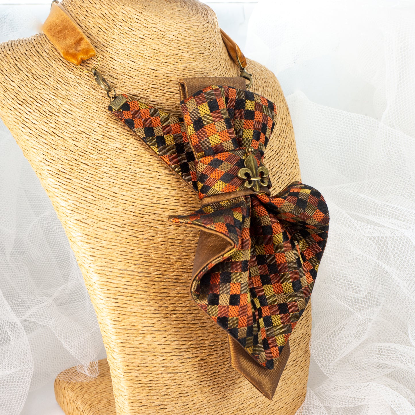 Handmade Luxury Quality Original Design Women's Jabot Tie Crystals Elegant Sophisticated Gift