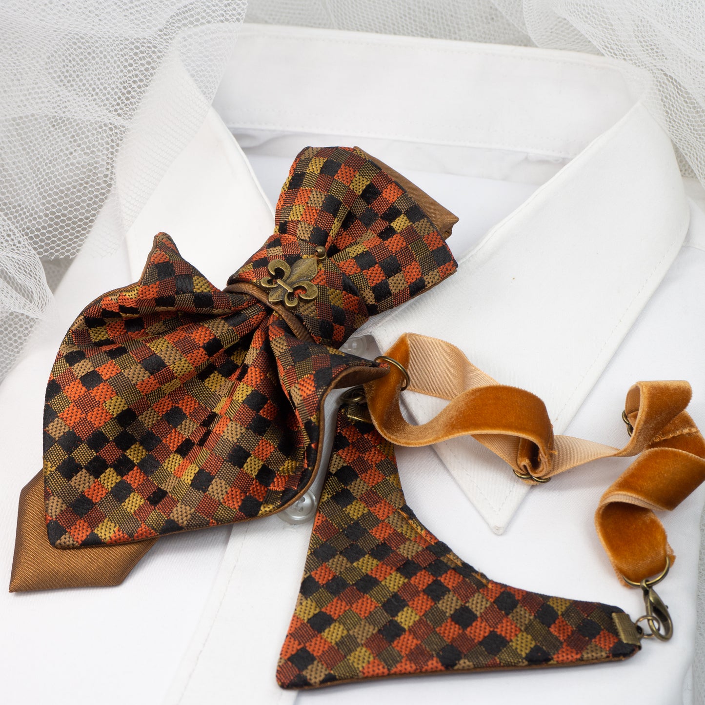 Handmade Luxury Quality Original Design Women's Jabot Tie Crystals Elegant Sophisticated Gift