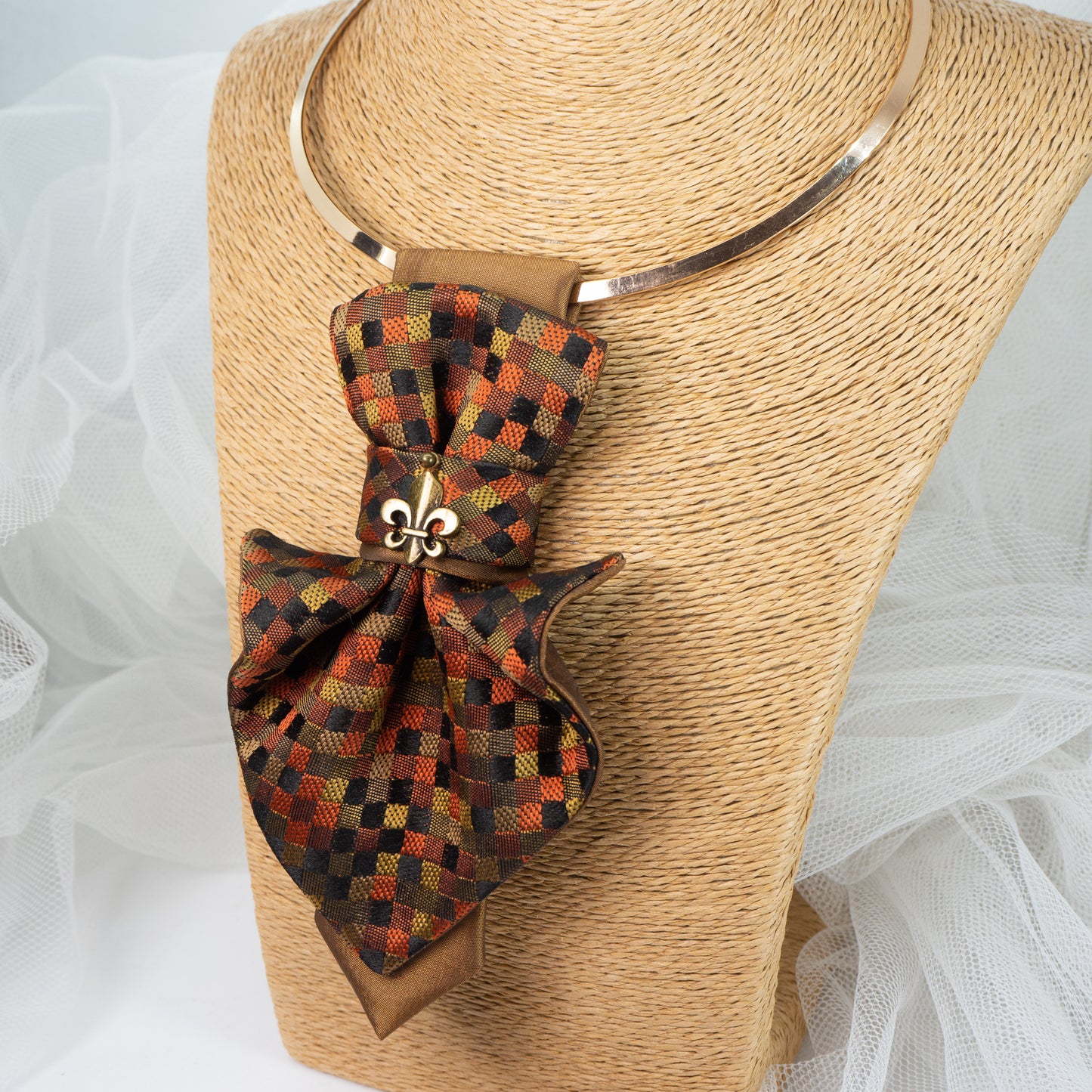 Handmade Luxury Quality Original Design Women's Jabot Tie Crystals Elegant Sophisticated Gift