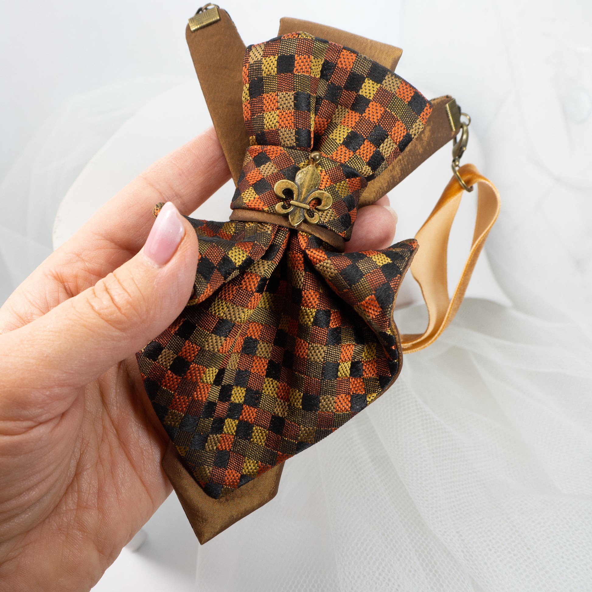 Handmade Luxury Quality Original Design Women's Jabot Tie Crystals Elegant Sophisticated Gift