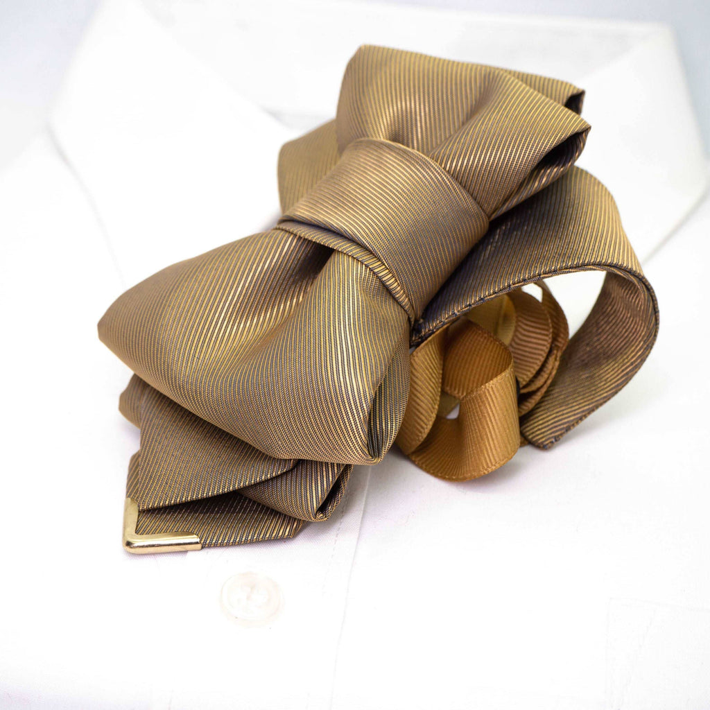 hand made wedding yellow bow tie, Hopper tie BRASS ORIGAMI, Wedding necktie fro groom, Vertical bow tie for wedding, kitokia peteliškė, vestuvinis kaklaraištis, varlytė vestuvėms