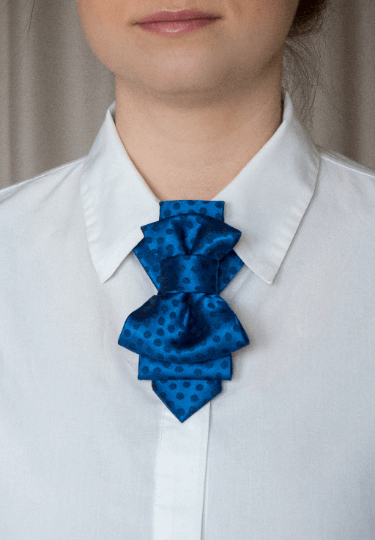 Unique Blue Bow tie for women, Blue Hopper tie, necktie for women
