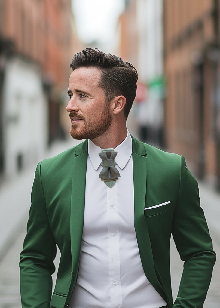 Man in a green suit standing on a city street Handmade luxury wedding bow tie, Original design groom necktie, BOW TIE HOPPER TIE wedding accessory, Unique handmade men’s necktie, Elegant groom tie for wedding suit, Designer bow tie for modern weddings, Luxury neckwear for special occasions, Fashion-forward men’s wedding tie, Statement bow tie for stylish groom, Premium handmade necktie gift, Wedding bow tie for gay weddings, Inclusive wedding groom accessory, Star-inspired luxury bow tie, High-end men’s tie