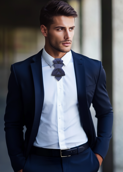 Man wearing a dark suit with a white shirt and bow tie against a blurred background Luxury blue velvet bow tie with unique handmade design

Elegant wedding bow tie for groom or stylish guest

Creative gift idea for him – original blue velvet tie

Handcrafted blue bow tie for formal or special occasions

Stylish and unique men's velvet tie for weddings or events 
bohemian elegant wedding tie, wedding bow tie, necktie for groom