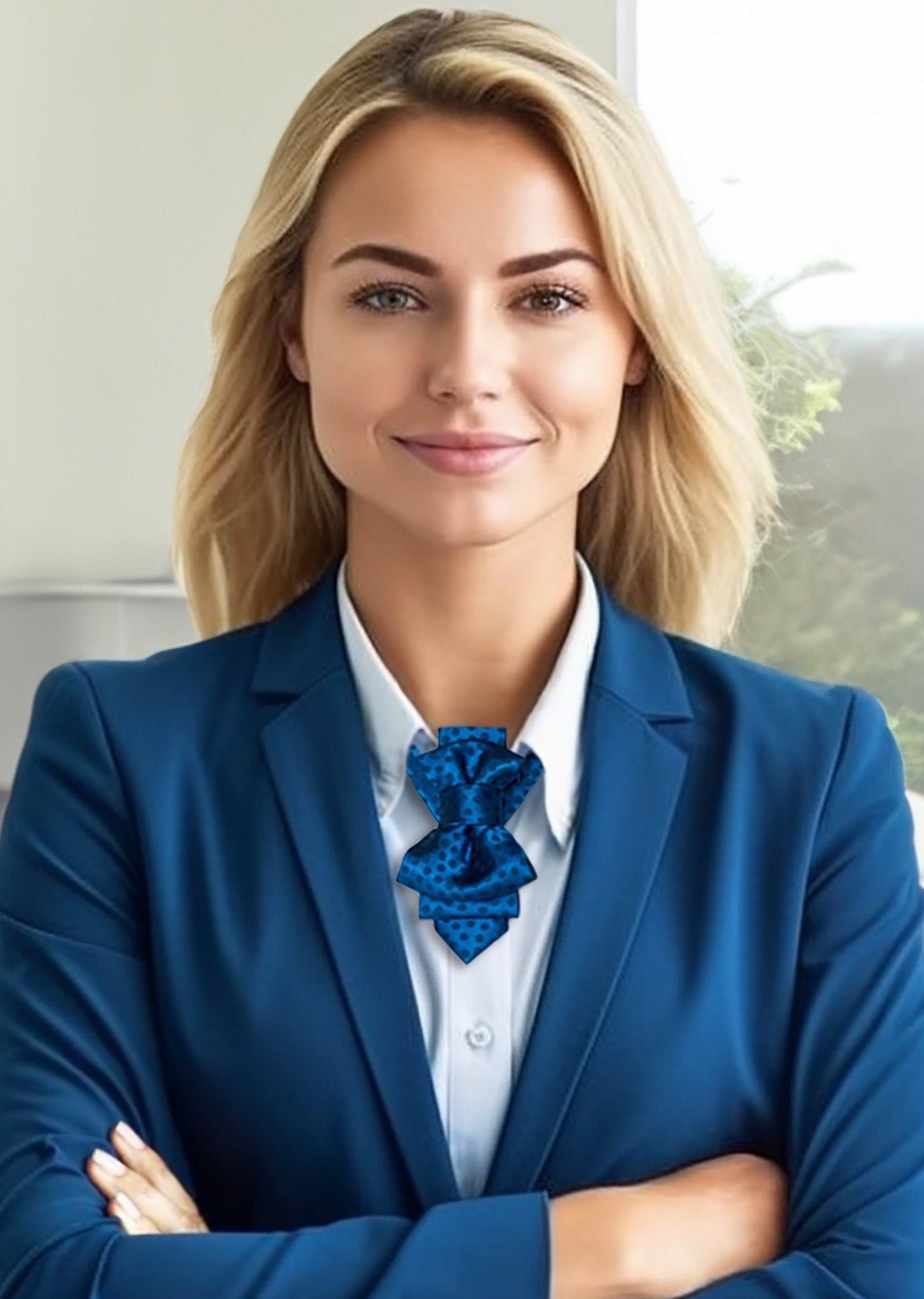 Unique Blue Bow tie for women, Blue Hopper tie, Bow tie blue champagne