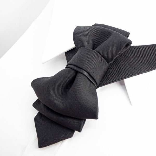 Handmade black bow tie