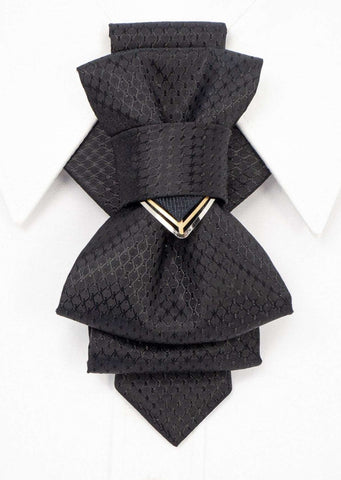 Black wedding bow tie, Necktie for stylish men, Black unique tie created by Rūta Piekurienė