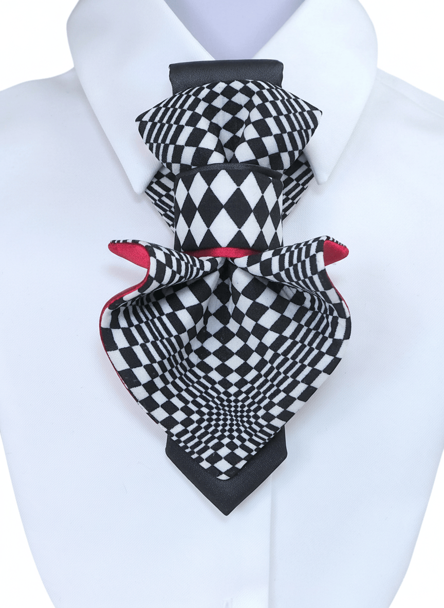 HOPPER TIE "CHESS JABOT" FOR LADIES Ruty design Bow tie ruty
