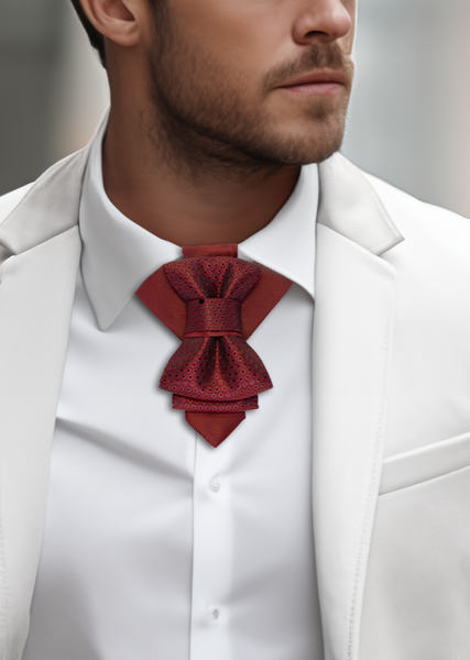 Red wedding bow tie, Red necktie for groom, bow tie for men
