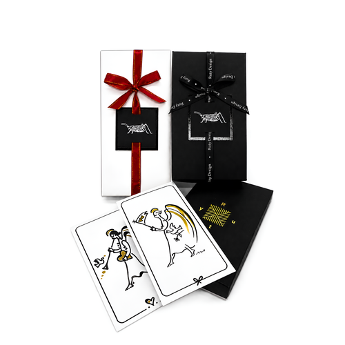 Packaging Box for Gift with an original postcard by the artist