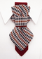 handmade luxury unisex necktie, vertical bow tie, houndstooth pattern, red black white tie, artistic necktie, wedding accessory, groom gift, musician style, luxury tie, unique neckwear, statement tie, formal fashion, sculptural tie, designer bow tie