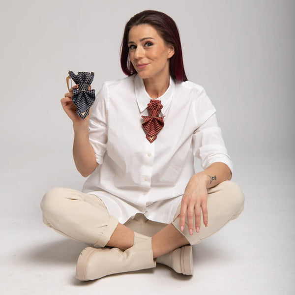 FEMALE BOW TIE "BLUE GOTHIC"