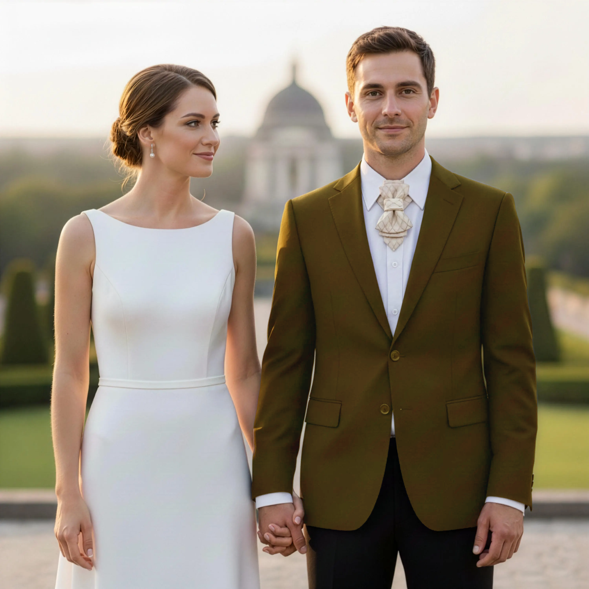 A close-up of a luxurious, handmade wedding tie with an original, intricate design and perfect quality, ideal for special occasions. It features a unique pattern and texture, showcasing superior craftsmanship.