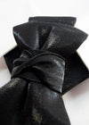 black statement tie for men, sculptural bow tie alternative, unique formal neckwear, artistic groom tie, modern wedding tie, luxury handmade necktie, sophisticated men fashion, elegant men accessory, designer neckwear piece, standout wedding look, contemporary cravat style tie, tailored suit accessory, refined black necktie, avant garde tie, formal event accessory, minimalist black tie, premium fabric tie, stylish groom outfit detail