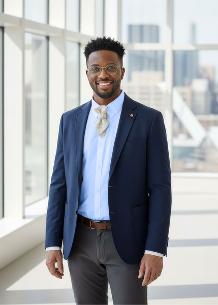 Man in a suit standing in front of large windows with a cityscape view Man in a blue blazer standing in front of large windows with a cityscape view black man wearing light linen tie, pre-tied unisex neck accessory, handmade tie from Lithuania, elegant cotton blend tie, neutral tones linen tie, earthy tone formal tie, modern linen necktie, designer tie Rūta Piekurienė, unique men’s fashion accessory, hopper tie ornament, architectural design tie, stylish men’s outfit detail, minimalist fashion accessory
