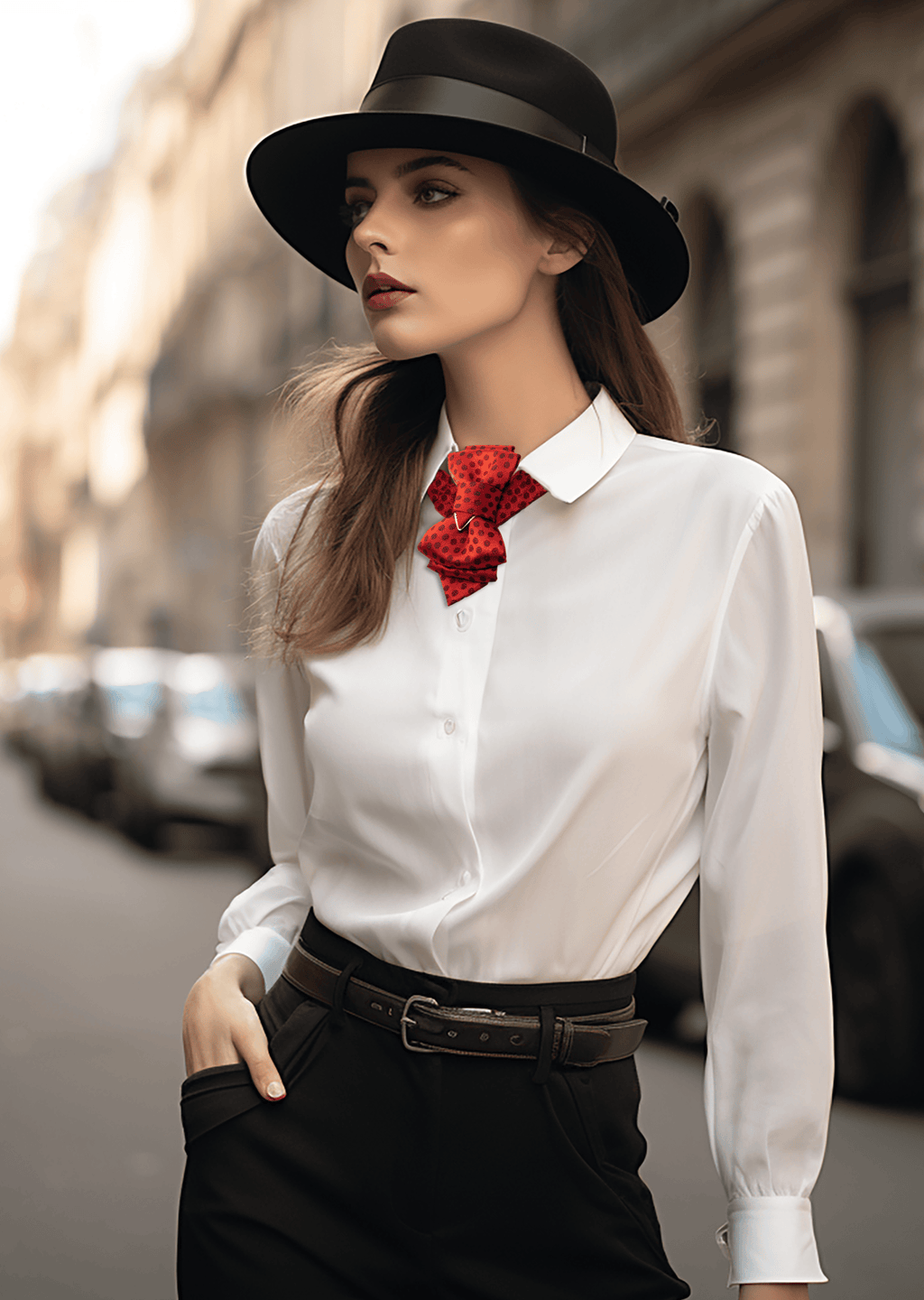 RED Bow tie for women, hopper tie for women, Ruty Design tie, Vertical bow tie, hand-made tie, gift for stylish women, Wedding Bow Ties & Neckties