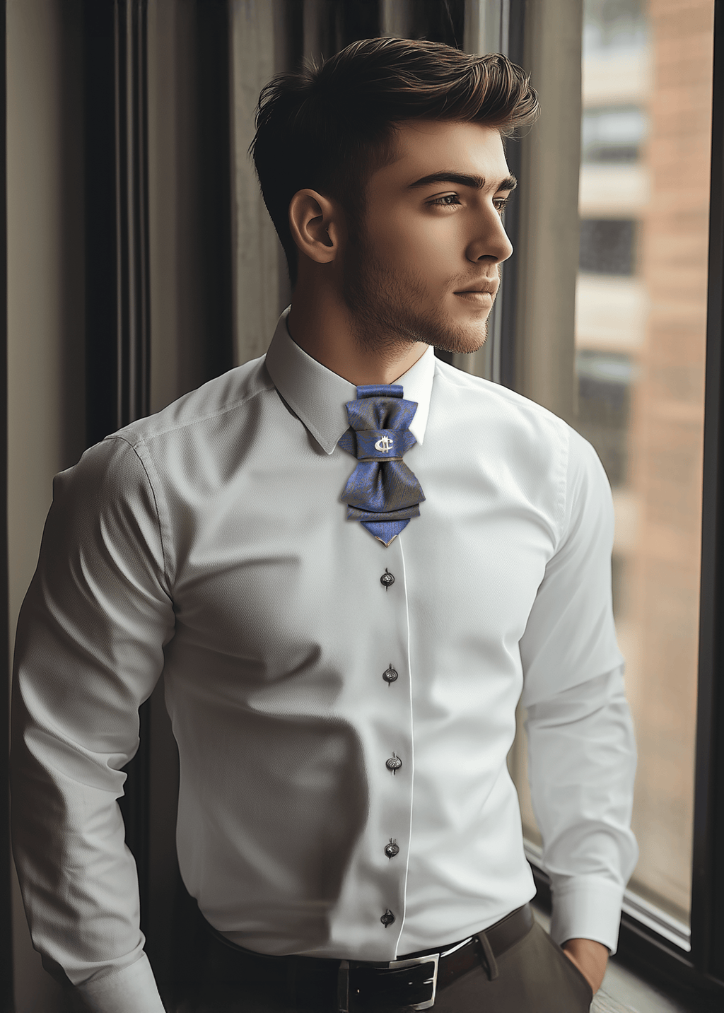 Unique blue bow tie, Wedding blue necktie, Hopper tie MKC, kaklaraištis hopper tie sukurtas Rūta Piekurienė MKC garbei