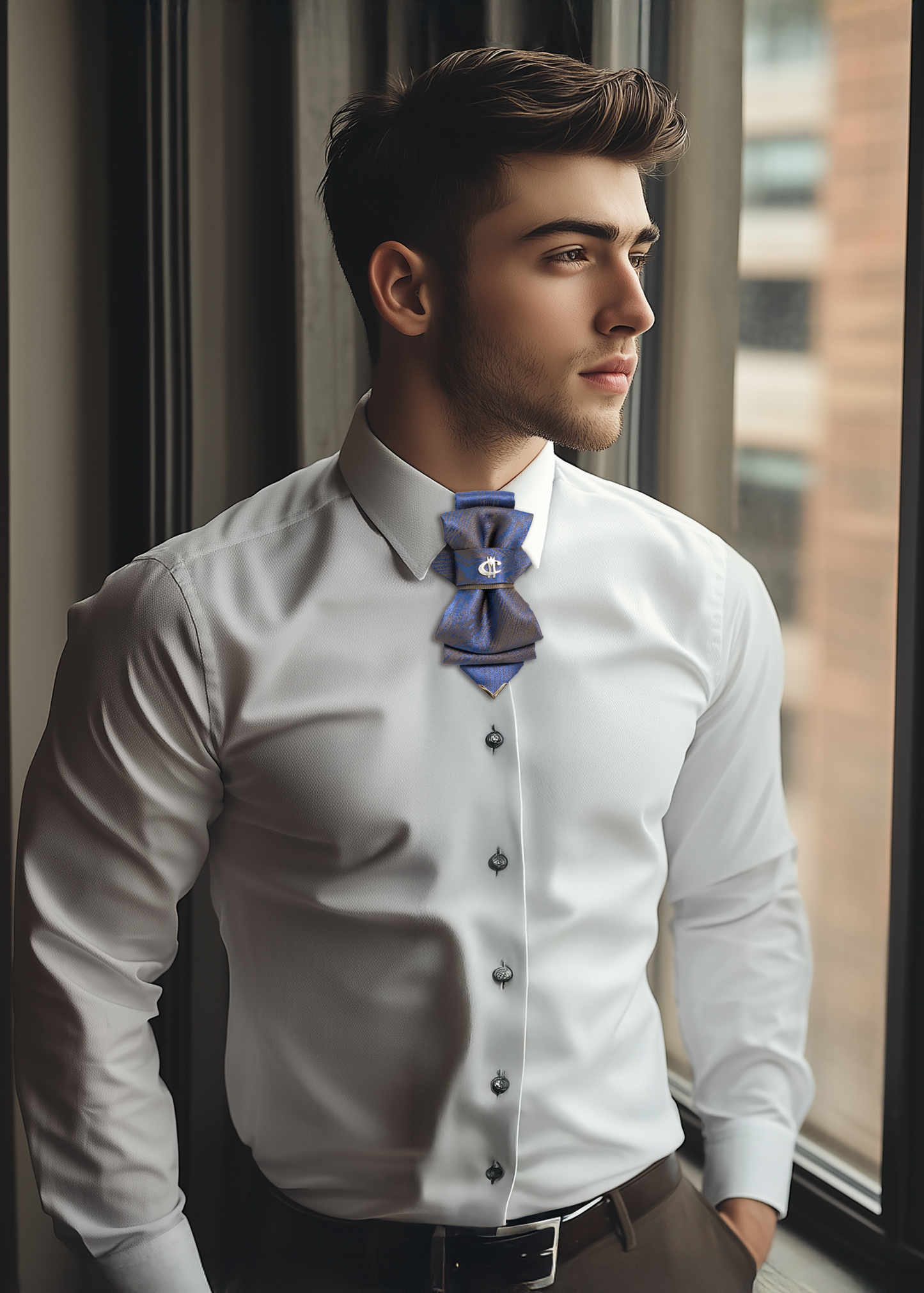 Unique blue bow tie, Wedding blue necktie, Hopper tie MKC, kaklaraištis hopper tie sukurtas Rūta Piekurienė MKC garbei