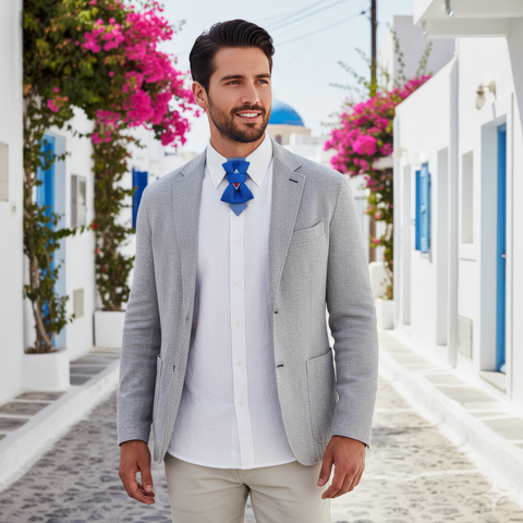 Handmade blue wedding tie
Luxury nautical style men’s tie
Elegant blue tie for groom
Hopper collection necktie "Nice"
Aqua and red accent necktie
Unique maritime wedding tie
Designer blue tie for men
Handcrafted tie for seaside wedding
Gift for stylish man – blue necktie
Blue necktie for summer outfit
Linen bow tie alternative
Fun party tie with nautical vibe
Baltic handmade men’s accessor