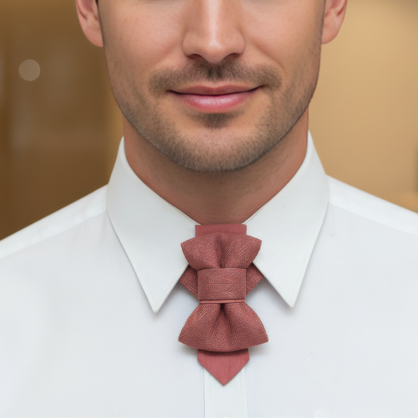 Man wearing a white shirt and red tie in an indoor setting