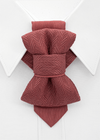 Maroon bow tie on a white shirt collar Red bow tie on a white shirt with a white background handmade pink wedding necktie, luxury artisan bow tie for groom, unique layered pink tie, elegant textured fabric necktie, modern unisex neckwear, herringbone woven linen tie, handmade men’s fashion accessory, luxury pink tie for special occasions, artistic formal necktie, handcrafted groom outfit accessory