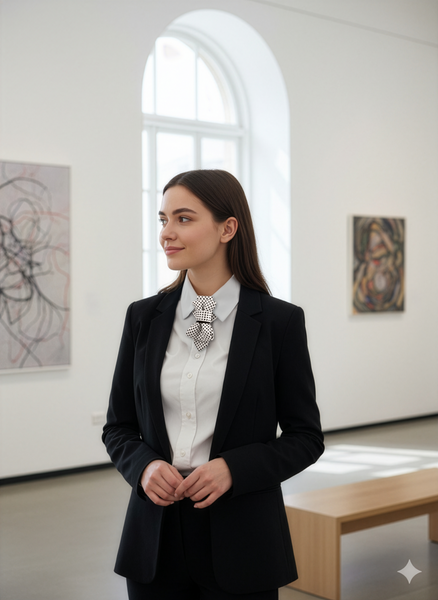 NOON WHITE BOW TIE (HOPPER TIE, unique design white hand made hopper tie for men or women 