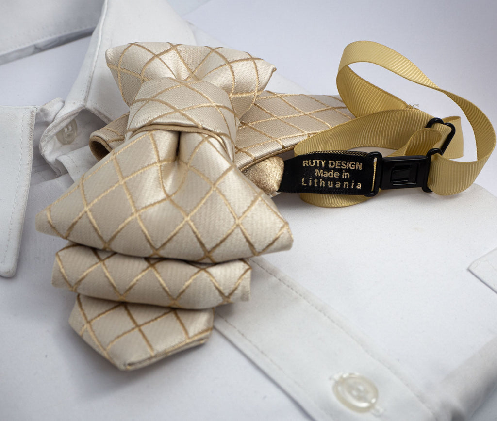 kitoks kaklaraištis,  kitokia varlytė, kitokia peteliškė, sand color bow tie, wedding yellow tie, necktie for wedding, bright tie for groom