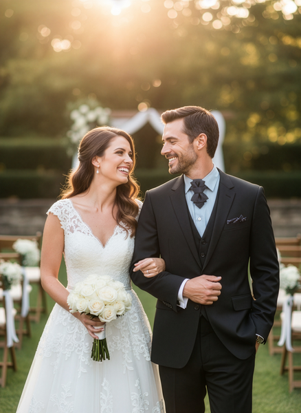 Wedding couple standing together outdoors with a sunset in the background, Bow tie, hopper tie, Ruty Design, Vertical hopper hand made a tie, Grooms bow tie, necktie, high-end fashion, Semi-Formal Look With Stylish Men’s Neckwear, Fashion gift for men, Vilnius bow tie, Men's Ties, bow tie for men online, Black bow tie, vertical bow tie, unusual tie for wedding, Wedding Ties for Grooms