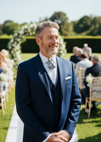 Man in a blue suit standing outdoors with greenery and people in the background Man in a blue suit standing outdoors with greenery and people in the background, Green unique bow tiwe, wedding necktie for men, BOW TIE HOPPER TIE wedding bow tie, unique neckties, fashion trends, star ties,  groom tie, wedding tie, men's ties, tie shop