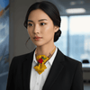 Yellow Statement Necktie for Women TIE BLOOM