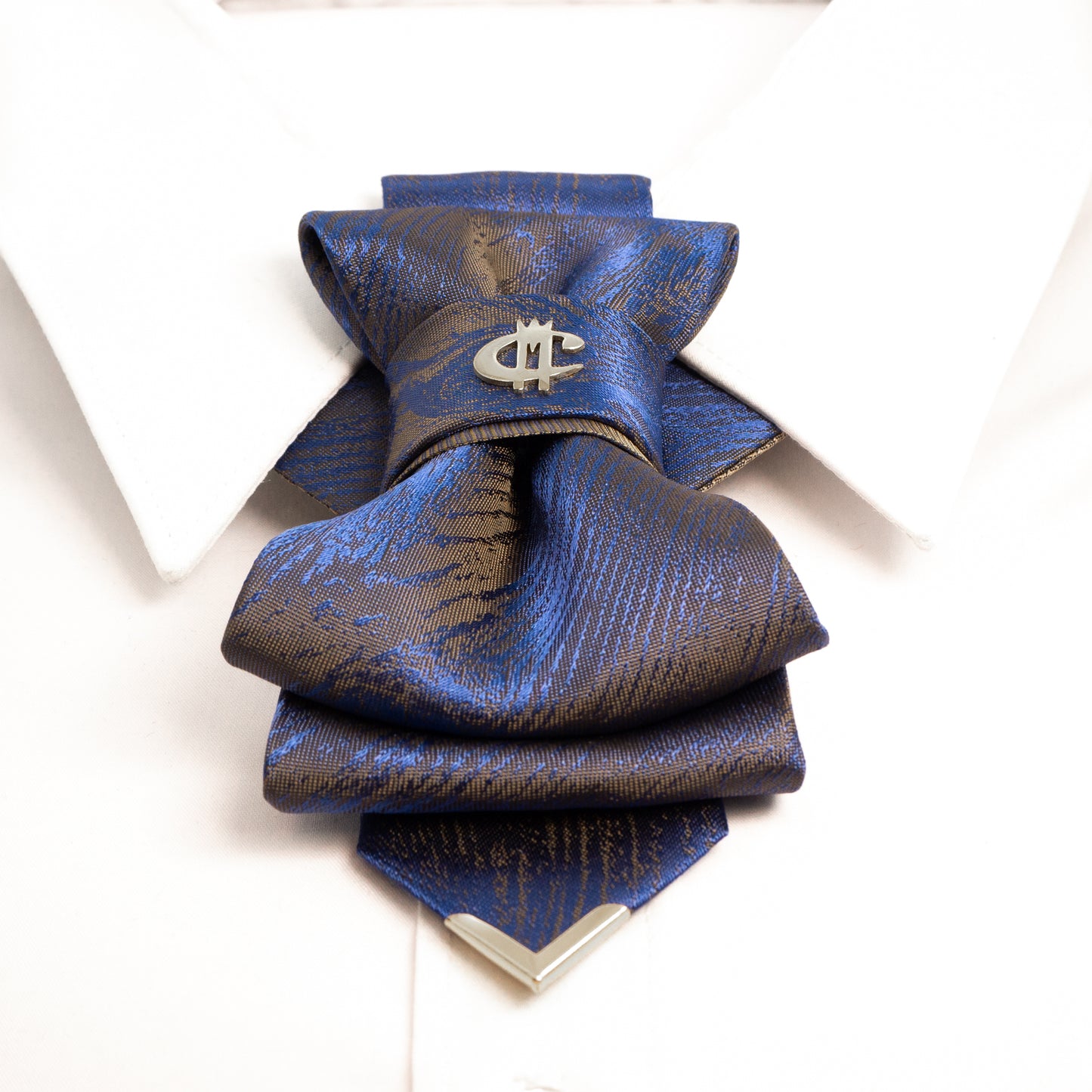 Unique blue bow tie, Wedding blue necktie, Hopper tie MKC