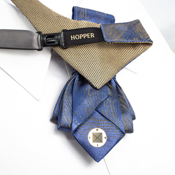 Blue wedding tie, Unique stylish necktie, Blue Bow tie for elegant men back view