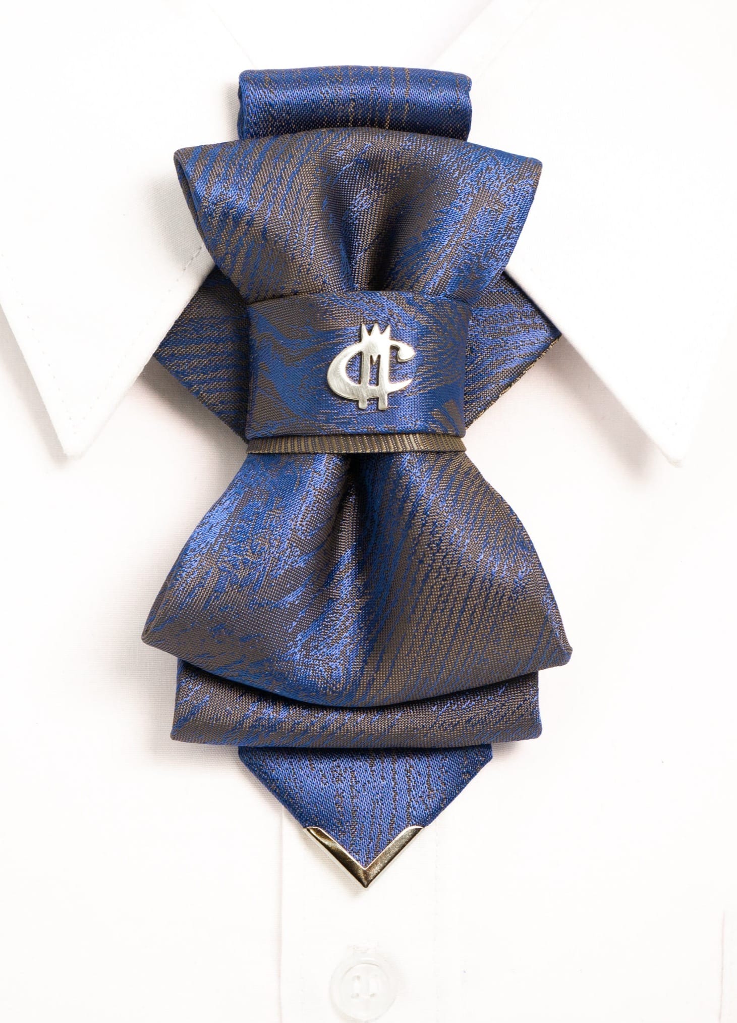 Unique blue bow tie, Wedding blue necktie, Hopper tie MKC