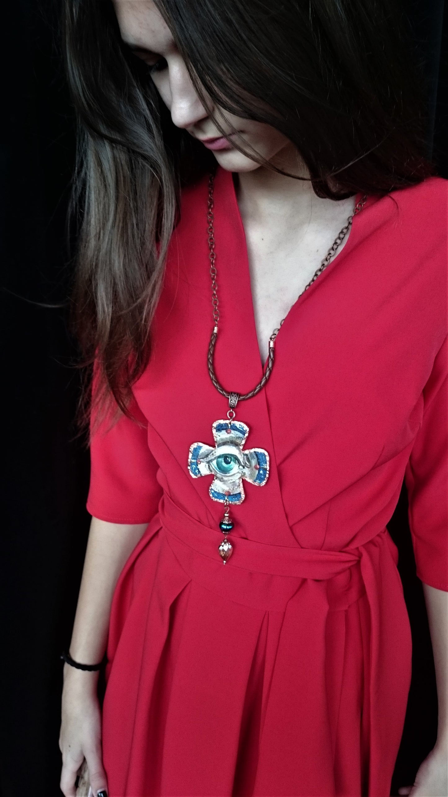 THE NECKLACE PENDANT EYE created by Marijus Piekuras created by painter Marijus Piekuras