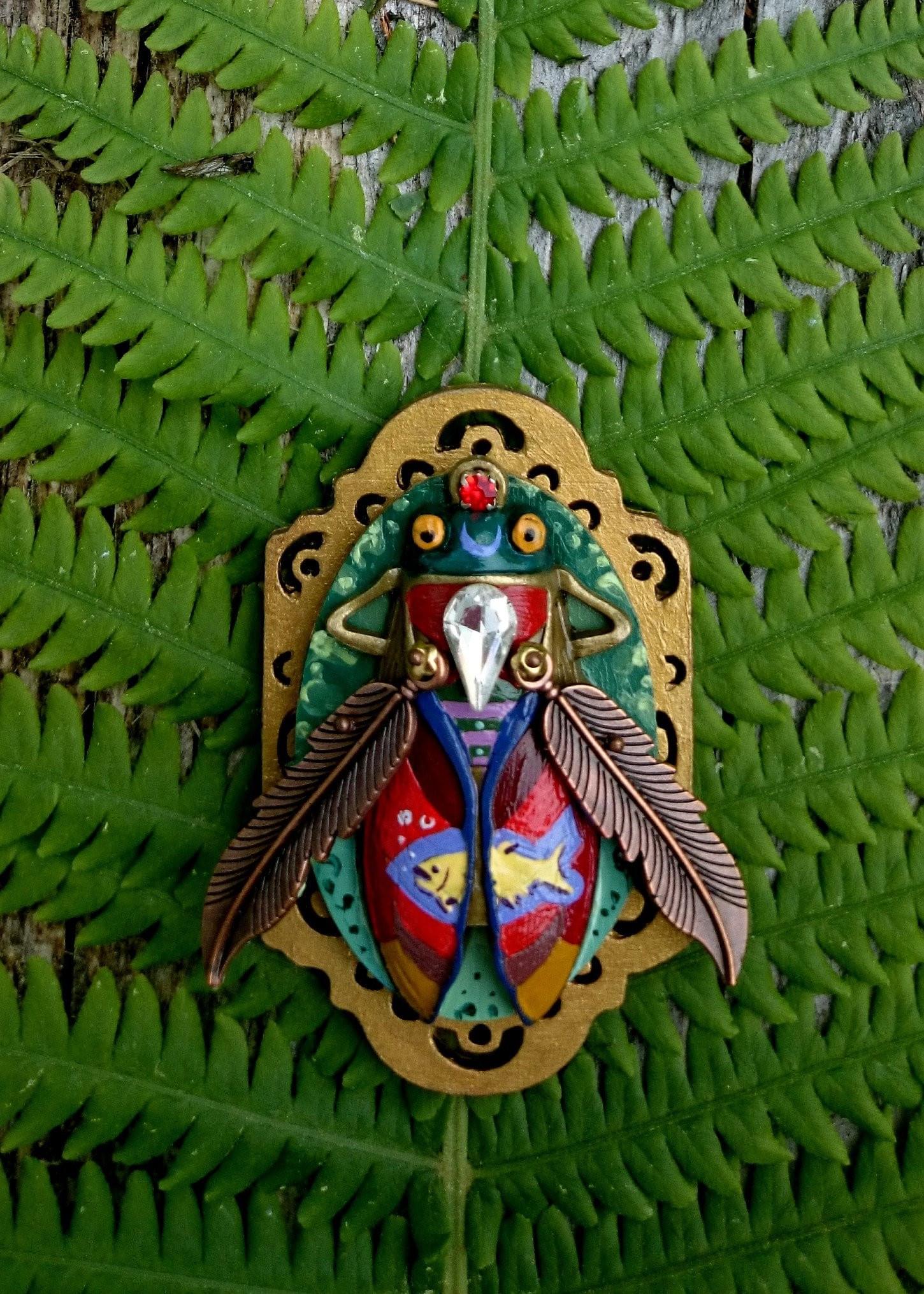 BROOCH FISH created by painter Marijus Piekuras