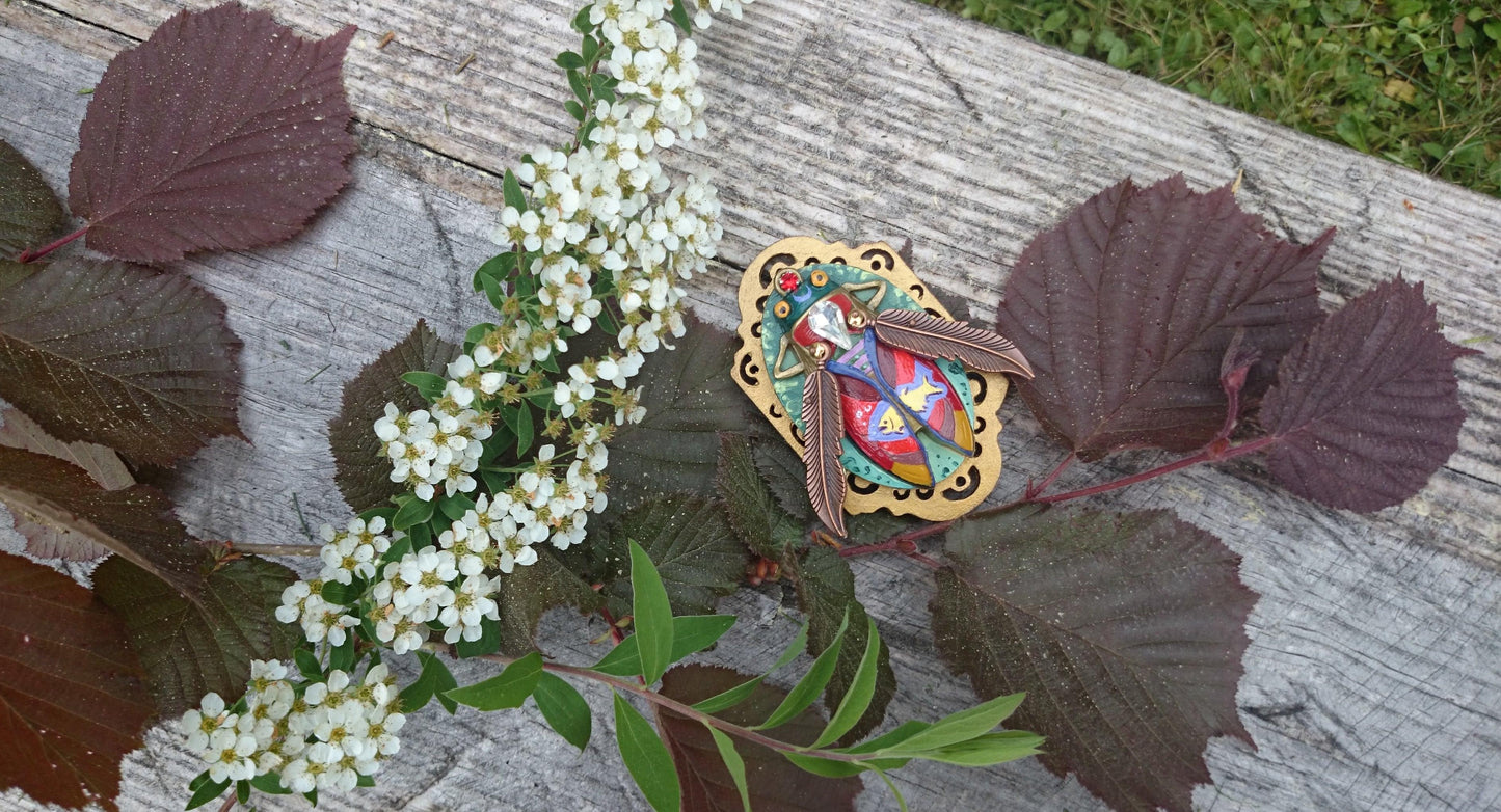 BROOCH FISH created by painter Marijus Piekuras