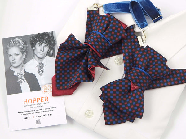 Hopper bow tie Ruty Design Bow Tie Original vertical bow tie Hand made, tie for women