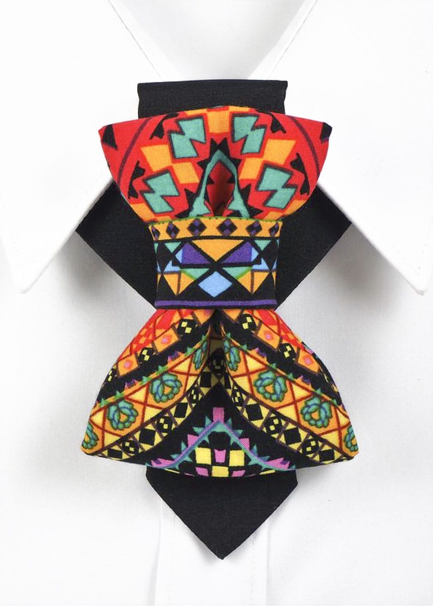Bow Tie, Tie for wedding suite KERALA hopper tie Bow tie, handcrafted tie, vilnius tie 
colorful vertical bow tie for wedding

handmade luxury necktie unisex

original designer bow tie by Rūta Piekurienė

bright artistic necktie for men and women

modern elegant bow tie with box

luxury fashion tie from Lithuania

unique colorful tie for special occasions

bold wedding accessory handmade

high-fashion statement tie Kerala

vivid art bow tie for musicians and grooms