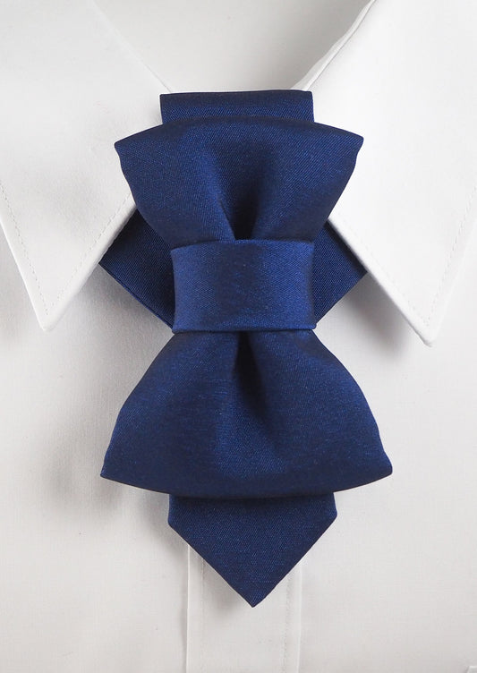 HOPPER TIE LACONIC navy blue necktie, handmade wedding tie, elegant bow tie, unique groom accessory, modern neckwear, layered necktie, men's formal tie, performer tie, musician accessory, deep blue tie, minimalist tie, stylish men's accessory, stage outfit, luxury necktie, ruty design tie