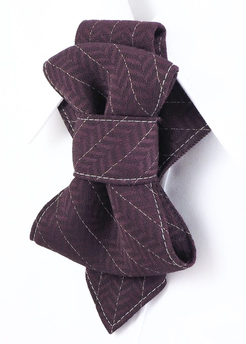 bordeaux bow tie, handmade necktie, luxury wedding tie, vertical layered tie, merlot color tie, groom accessory, elegant menswear, performer neckwear, artistic bow tie, chevron pattern tie, red wine color tie, unique handmade tie, ruty design tie Bow Tie, Tie for wedding suite MERLOT II hopper tie Bow tie
