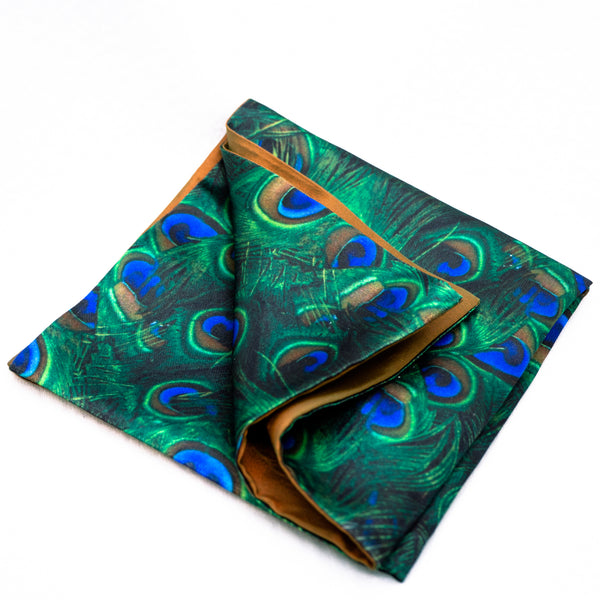 Pocket square "Peacock feather "