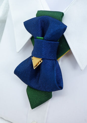 side view of bow tie for women, unisex bow tie, blue bow tie, wedding bow tie, unique necktie, original handmade tie