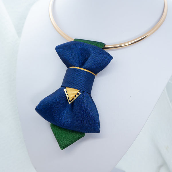 bow tie for women with metal hook, unisex bow tie, blue bow tie, wedding bow tie, unique necktie, original handmade tie