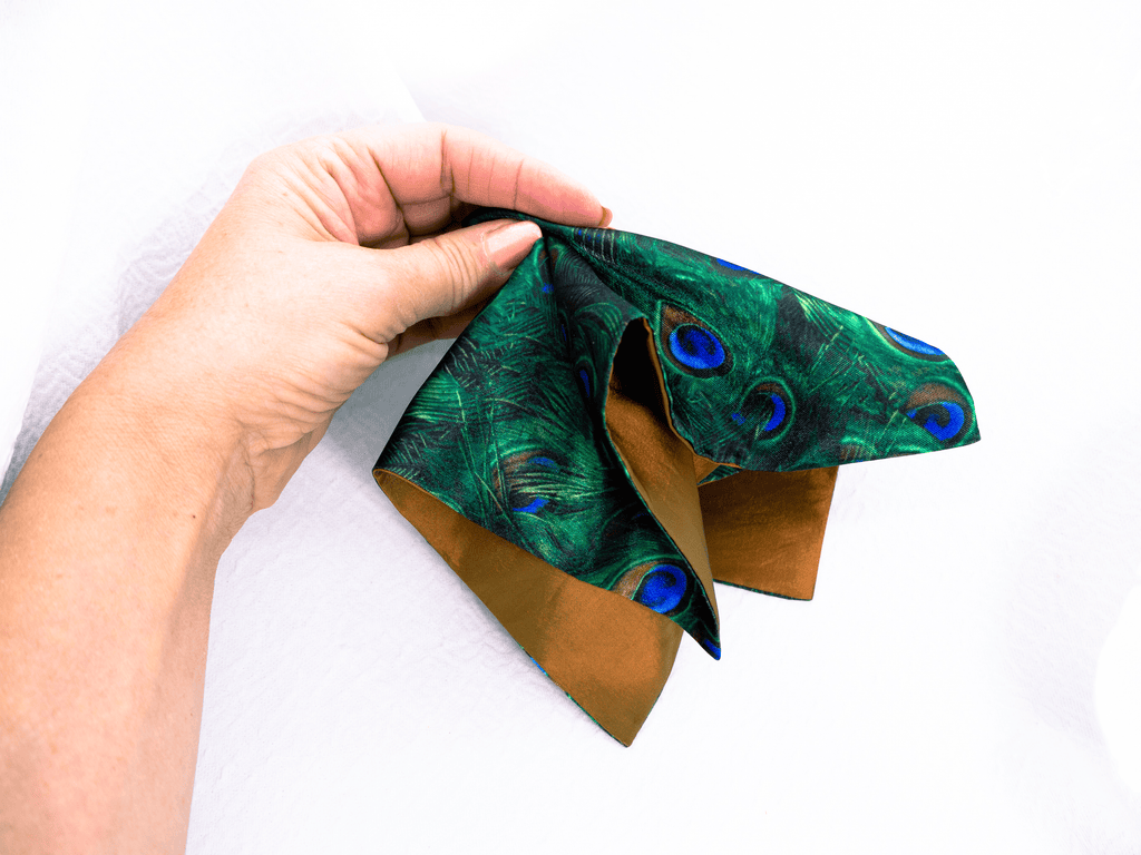 Pocket square "Peacock feather "