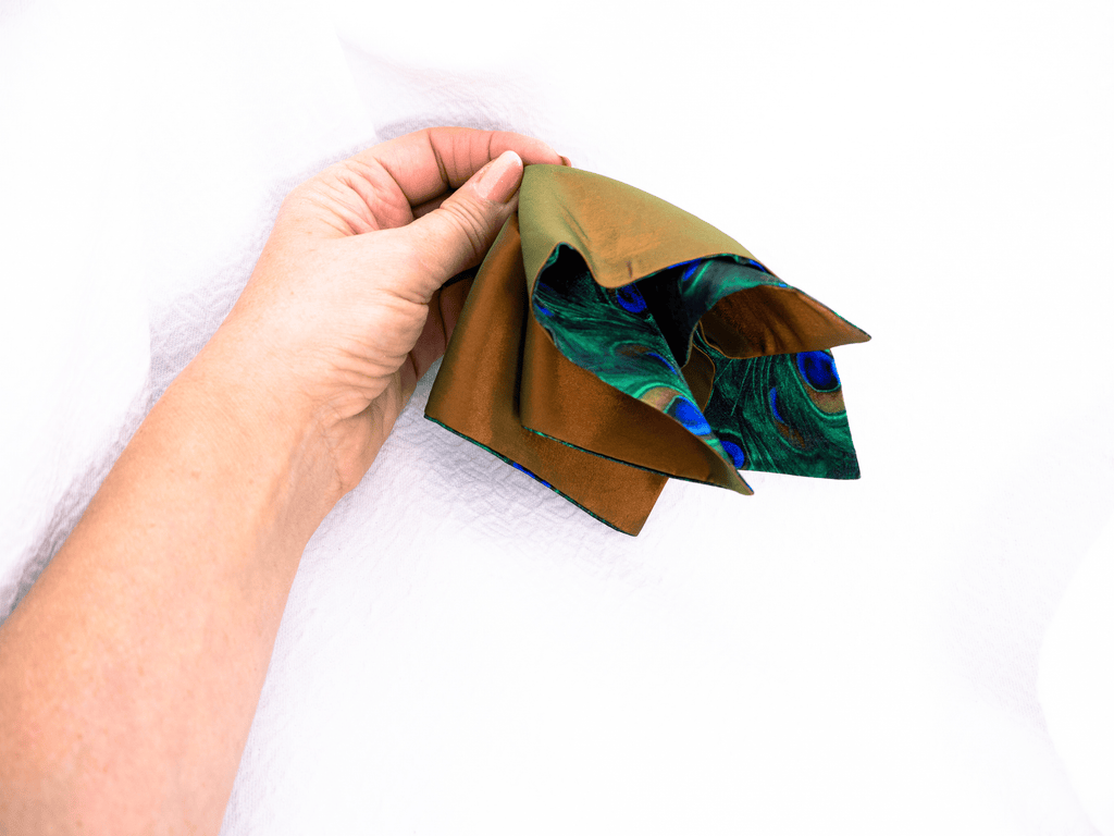 Pocket square "Peacock feather "