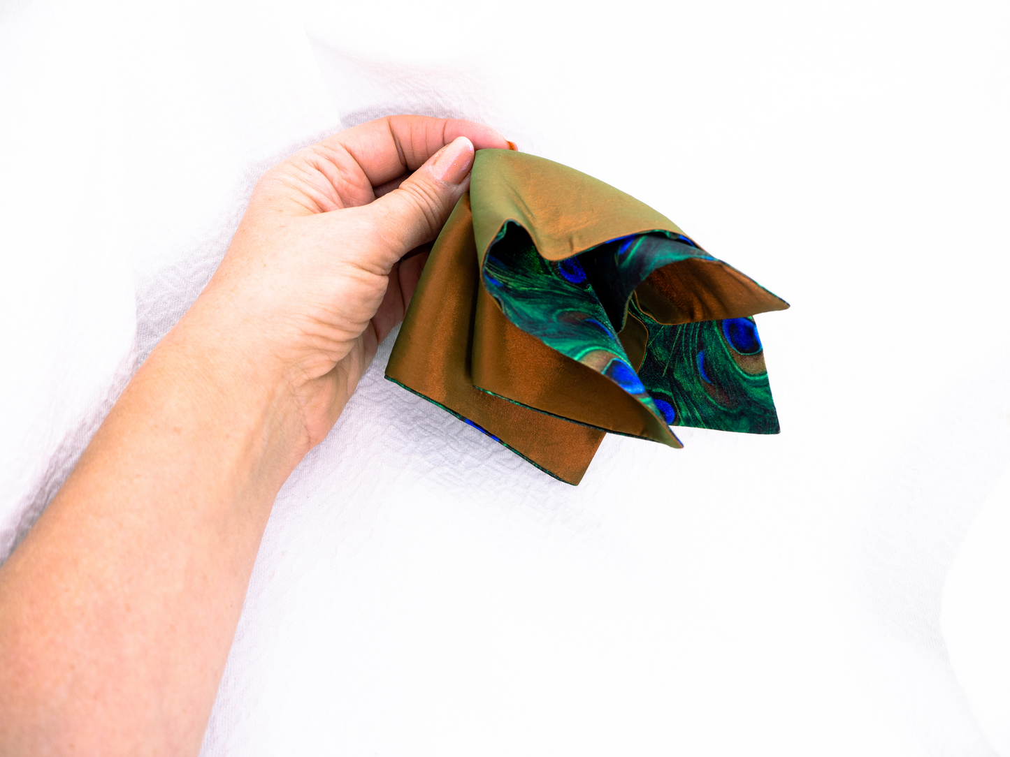 Pocket square "Peacock feather "